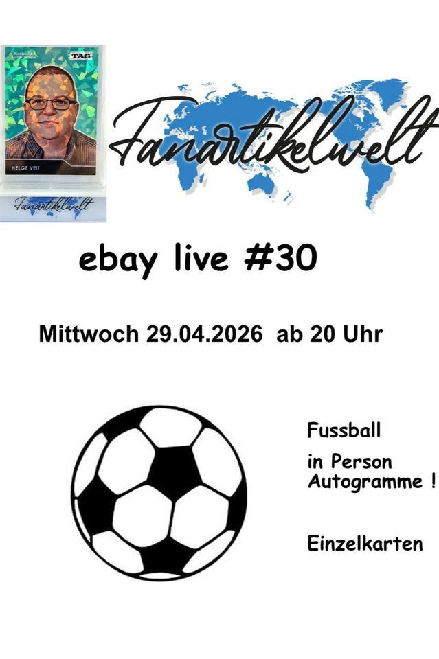 eBay Live #30 Fussball Einzelkarten + In Person  Autos !!