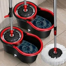 mop bucket and set spin wringer 360 system spinning mic microfiber refill double