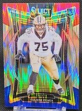 2024 Panini Select Football Taliese Fuaga Red & Blue Shock Rookie Card #56