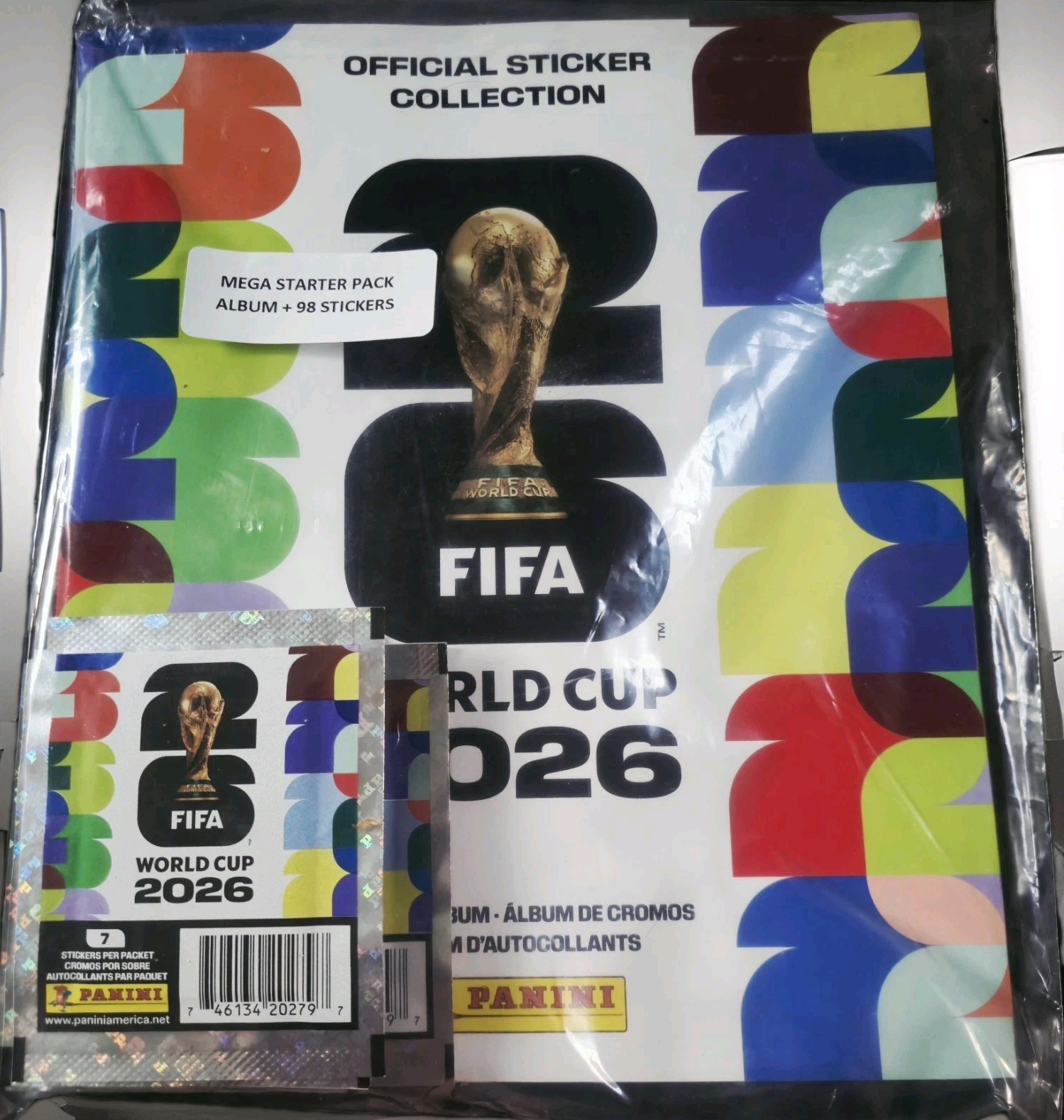 2026 FIFA World Cup Panini Mega Starter Pack Album + 98 Stickers MESSI RETIRED