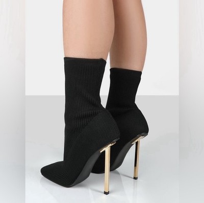 Knit Stiletto Heel Sock Ankle Boots