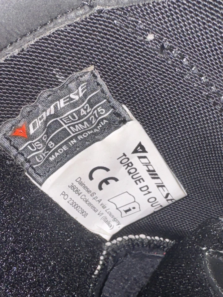 BOTAS MOTO DAINESE TORQUE D1 OUT BLANCO ROJO UE 44 US 11 Foto 4 de 4