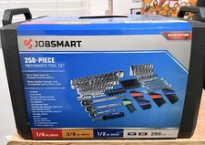 NEW JobSmart 250 Pc Mechanic Tool Set CR-V Sockets + Ratchets + Wrenches + Case