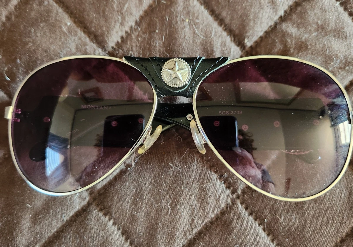 NWT Vtg Montana West Black Western Aviator Indian Feather Sunglasses 3713 BK-SL Mojave in Smoke Sunglasses main image 2