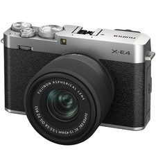 Fujifilm X-E4 Mirrorless Camera XC15-45mm Lens Kit Silver