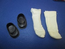 Doll Shoes 7-8 in White Socks with Black Shoes 195