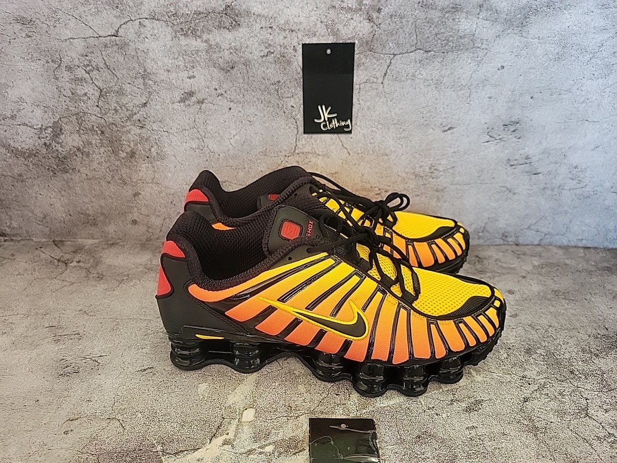Nike Shox TL Sunrise Black Red Amarillo Sneakers AV3595-004 Men's