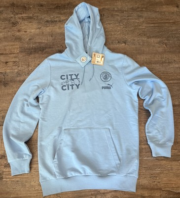#ad Manchester City Mens Small Hoodie Sweatshirt Double Sided Puma NWT