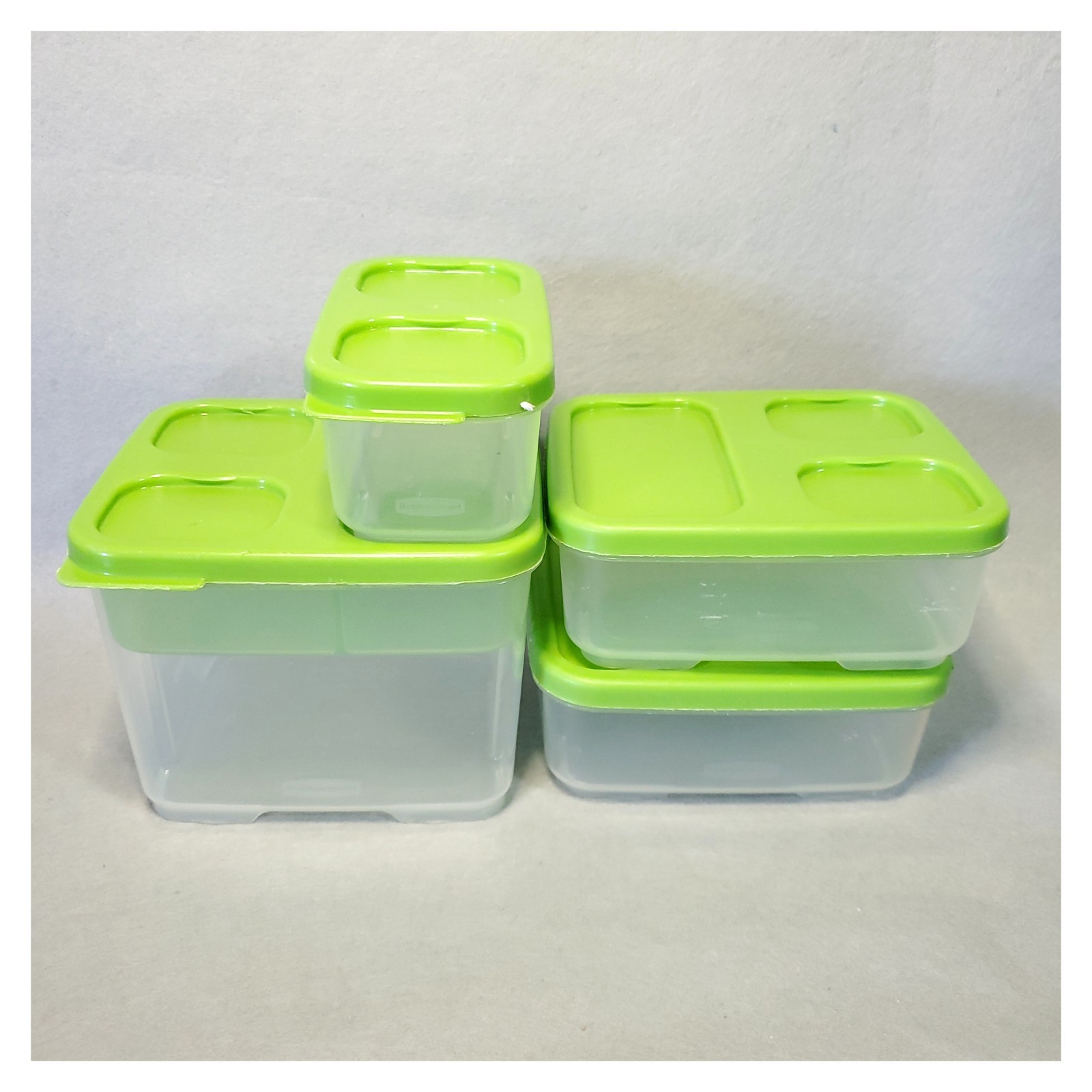 4 - RUBBERMAID LUNCH BLOX Containers 5.2 CUPS + 2.6 Cups + 1