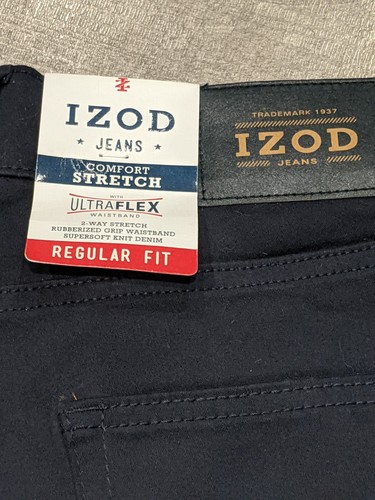 IZOD MENS SUPER SOFT KNIT PERFORMANCE STRETCH PANTS BLIE COLOR 34x30 NWT - Picture 4 of 5