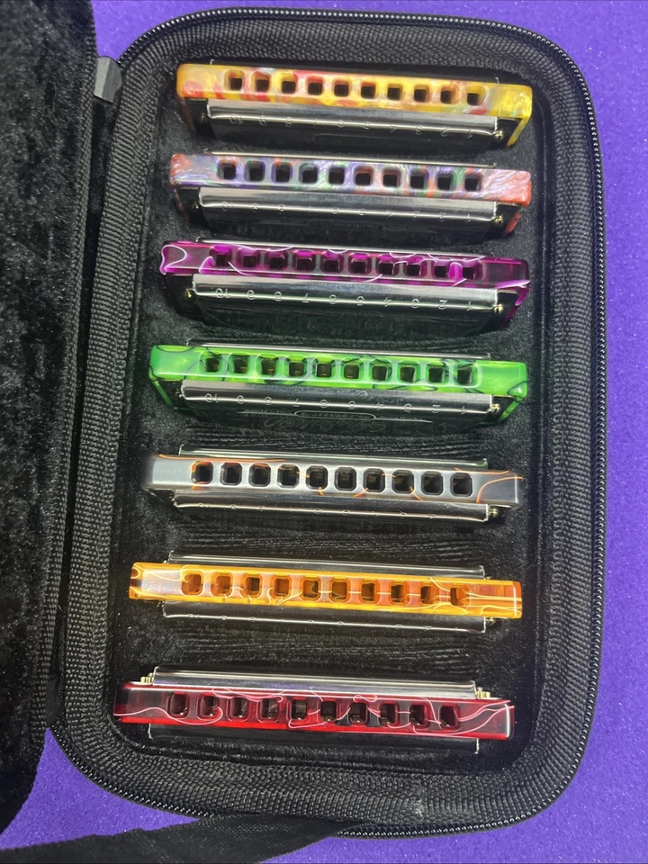 Hohner Special 20 Custom Harmonica 7 Piece Set W/ Blue Moon Combs & Custom Setup - Image 3 of 4