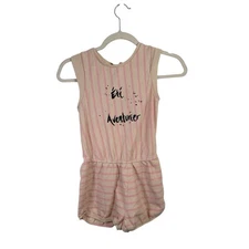 Molo Abigail Powder Pink Striped Romper Girls Youth Euro 134/140 US 9/10