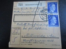 #568 Paketkarte aus BÖHMISCH LEIPA nach Mittweida