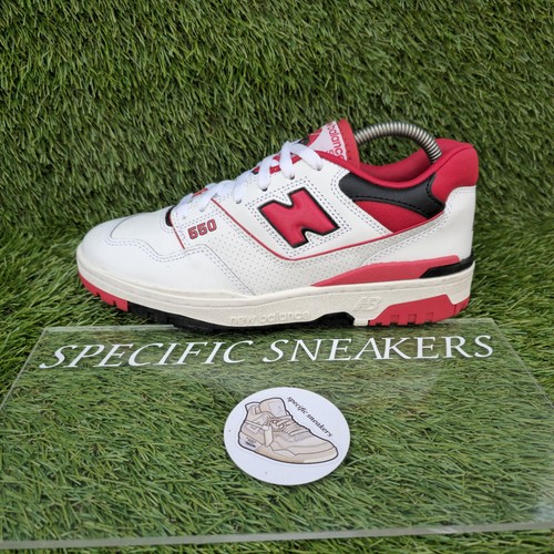 New Balance 550 Men's Trainers Size 7.5 White/Red/Black Brand New Leather Shoes - Picture 2 of 12