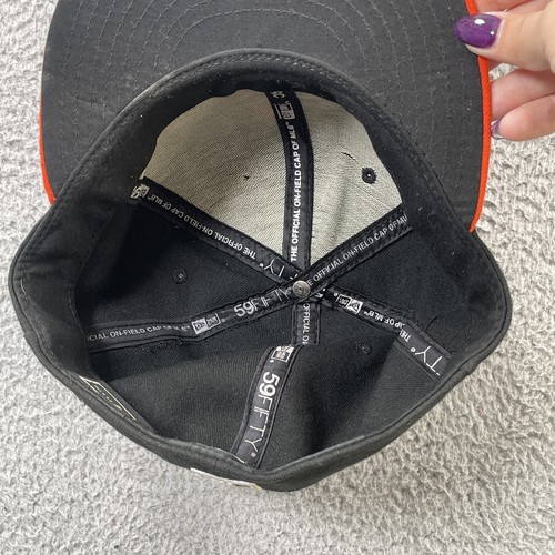 San Francisco Giants Hat Cap Fitted Mens 7 1/2 Black Orange MLB Baseball New Era - Picture 8 of 13