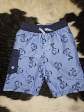 Cat  Jack Boys Blue Anchor Swimming Trunks Size S