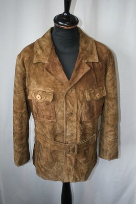 Vintage 70er beige Wildleder Western Ranch Wear Safari Jacke Gr. Small Mod Revival