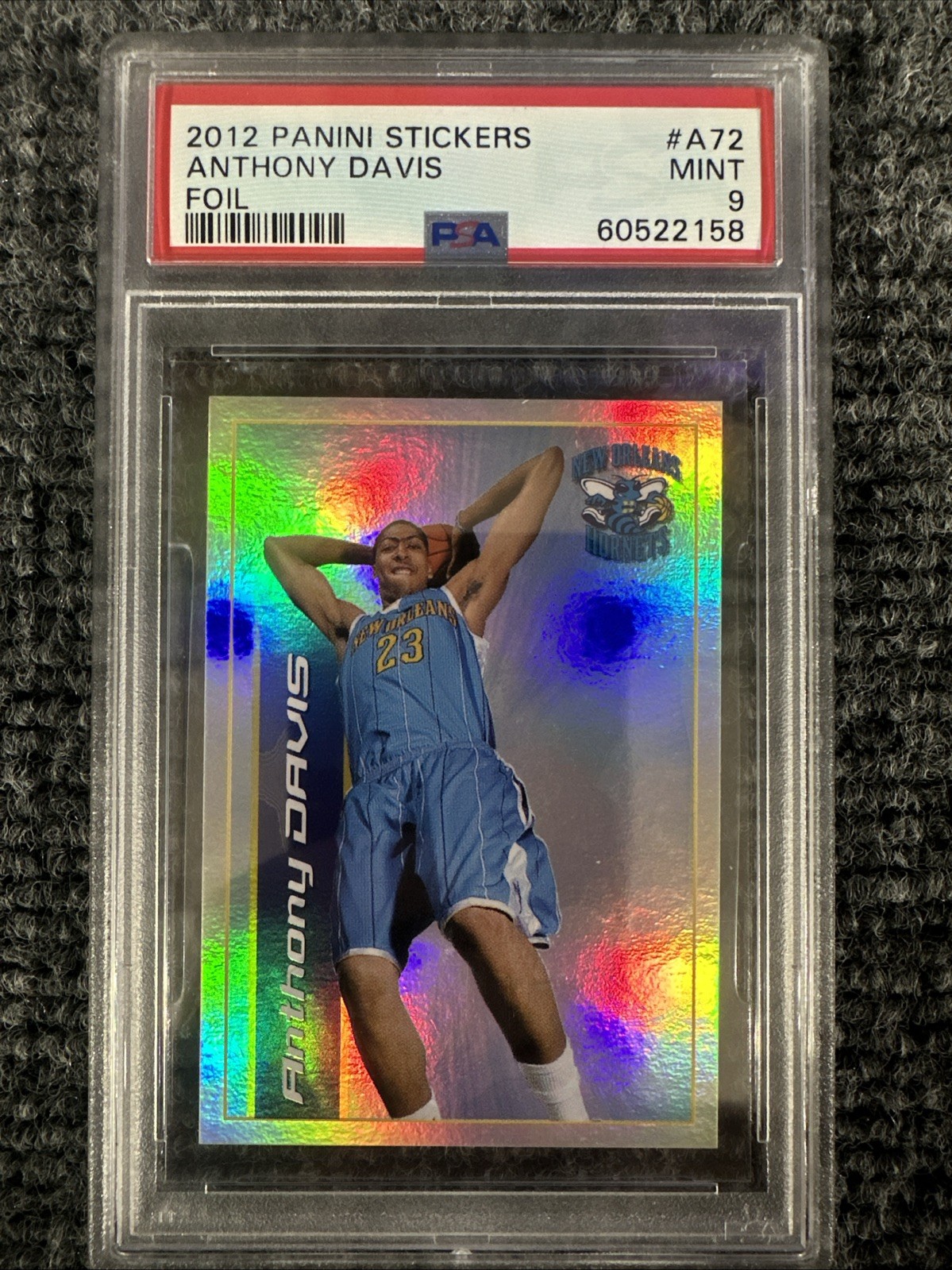 2012-13 Panini Stickers #A72 Anthony Davis RC Foil PSA 9