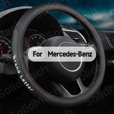 For Mercedes-Benz Steering Wheel Cover Leather Car Accessories 15"Black USA