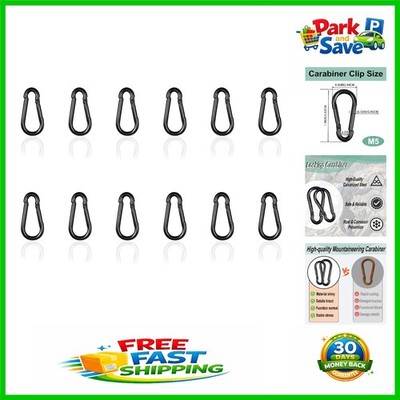 Durable Black Carabiner Hooks - 220LBS Capacity, Perfect for Outdoor Activities