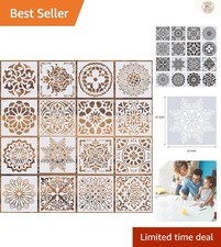Reusable 16 Pcs Mandala Stencils, 6 Inch for Painting Home Decor Projects