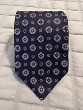 Brooks Brothers “346” Blue With Small Diamond Squares Silk Tie Made in USA