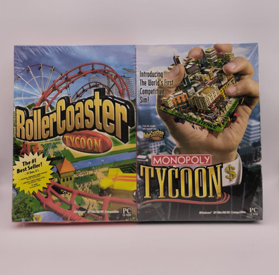 RollerCoaster Tycoon + Monopoly Tycoon Double Pack | PC Big Box | Sealed | NTSC