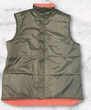 Reversible Olive Green And Orange Fleeced Lined Vest (Med/large)