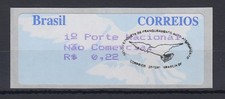 Brasil Procomp ATM 1997, 3 dígitos valor 0,22 con sello de primer día