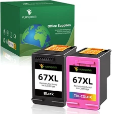 67XL Ink Cartridges For HP Deskjet 2752 2752e 2755e Envy 6455 6455e