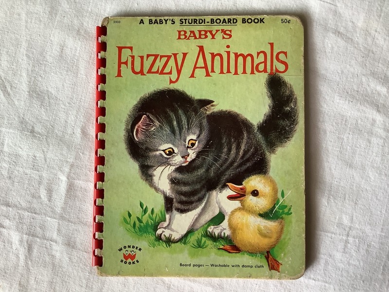 vintage 1958 Baby's Fuzzy Animals book by Wonder Books