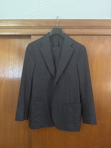 Drakes grau Wolle Flanell 3 Knopf Anzug 40R/50 EU 32/31 Hose $ 2490 UVP
