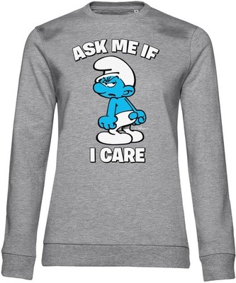 Die Schlümpfe Damen Pullover The Smurfs-Ask Me If I Care Girly Sweatshirt RB-53-