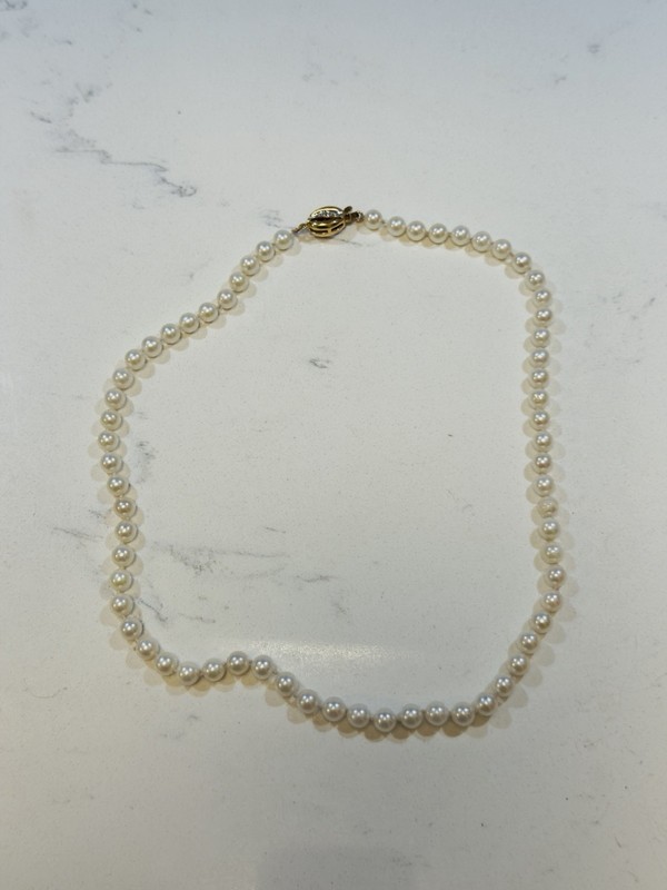 14K Freshwater Pearl Necklace 6mm 17”