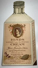 RARE 1923 Hinds Cream Die cut Cardboard Easel Back Sign  Pretty Lady Portland ME
