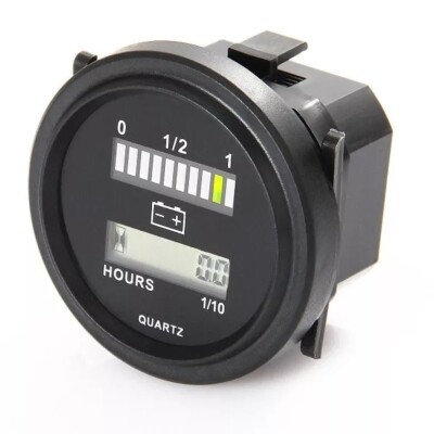 12V 24V 36V 48V 72V VDC Volt BATTERY INDICATOR GAUGE / HOUR METER for Golf Carts