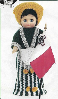 Miss Malta Doll Costume crochet pattern instructions