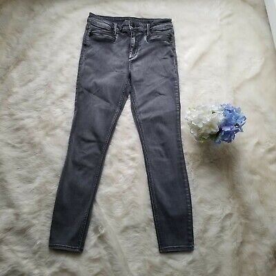 Jeans Black Gray stretch ankle length 