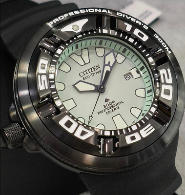 Citizen Promaster BJ8055-04X Green Dial Dive Watch Polyurethane