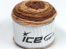 2-Skein Lot Cakes Yarn Light Acrylic 2x140g/225m Brown Shades