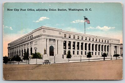 Washington DC~New City Post Office~Union Station~c1910 Auto~Vintage Postcard