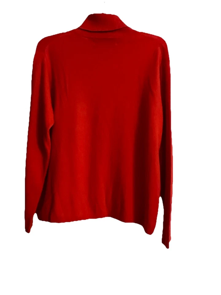 Suéter Valerie Stevens 100% Cachemira Dos Capas Cuello Alto Naranja Talla Grande Foto 3 de 4