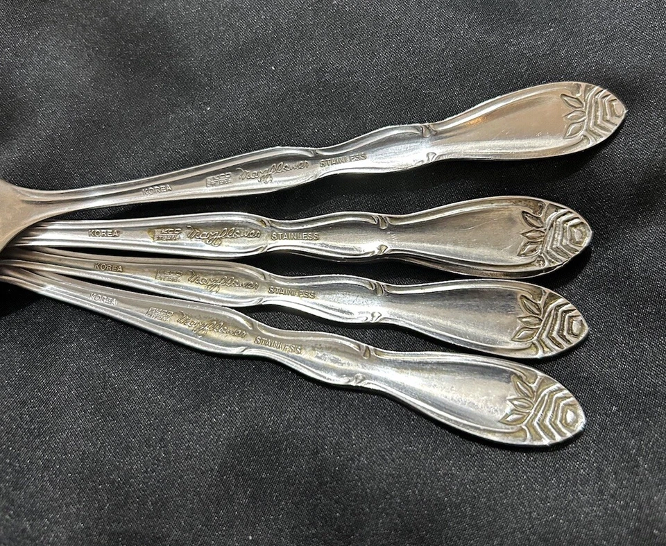 Lot Of 5 Ekco Eterna Mayflower Place Oval Spoons 7 1/8” Stainless Steel Korea - Image 4 of 4