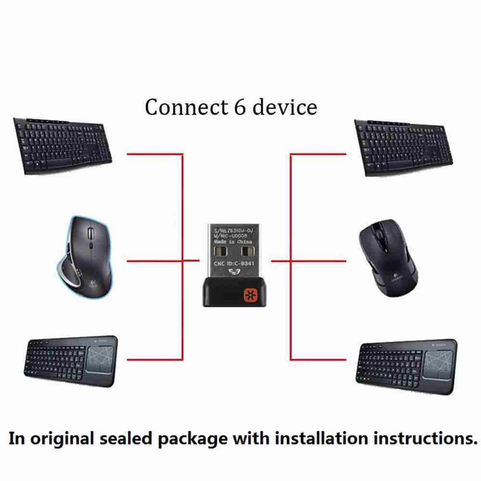 Replacement Unifying Receiver for Logitech Wireless Mouse/Keyboard USB Dongle - Image 4 of 4