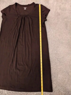 Lands' End T Shirt Dress Women's Short Sleeve Knee Length Brown Jersey Size  M | eBay
