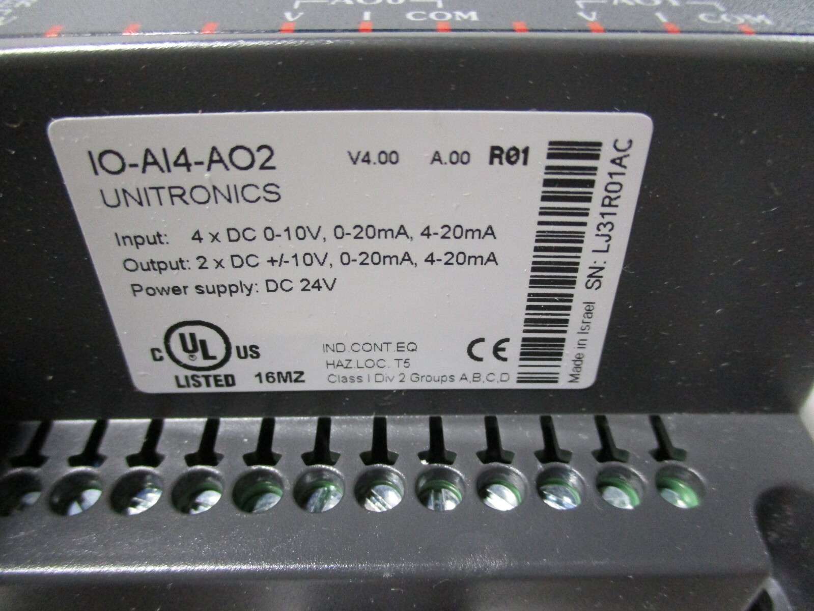 Ao2 Sign Unitronics Expansion Modules Io-a14-ao2 for sale online | eBay