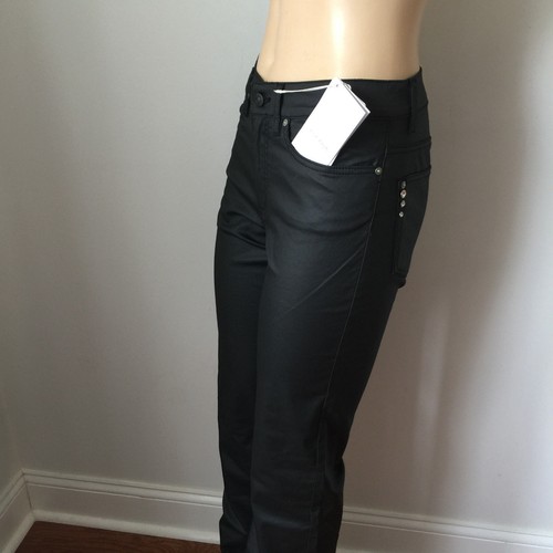 NUEVO PANTALÓN VAQUERO ESCADA TALLA 4 NEGRO ALGODÓN BRILLANTE POLIÉSTER ELASTANO - Imagen 10 de 12