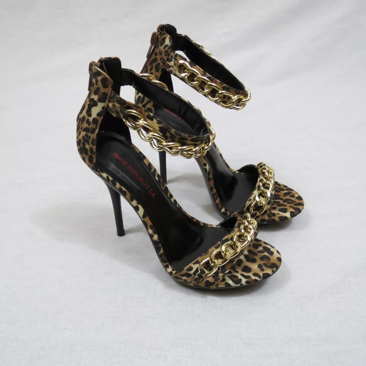 Cheetah open toe heels sales