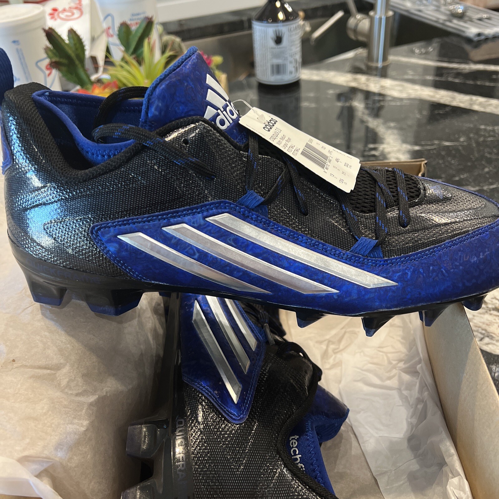 Adidas crazyquick 2.0 Men's Cleats Football 13.5 Black Royal Platinum