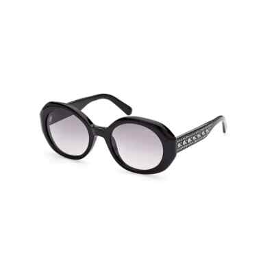 Swarovski SK0371 01B Matte Black Round Metal Sunglasses  display picture 2